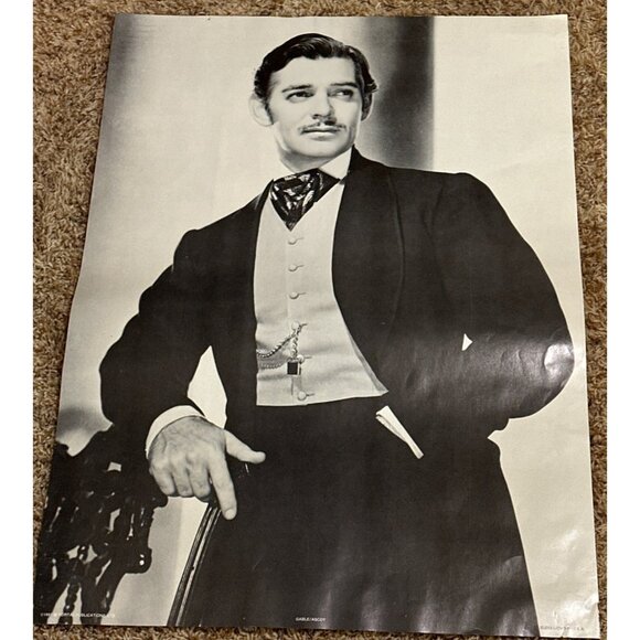 Clark Gable "Gone With The Wind" Movie Character B&W Wall Poster Size 20"x 28" - Picture 2 of 10